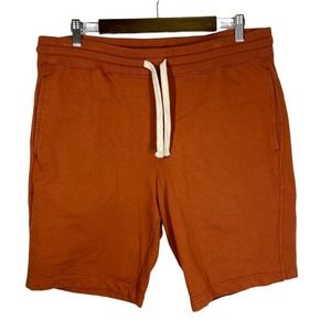 American Giant Burnt Orange 100% Cotton French Terry Sweat Shorts L